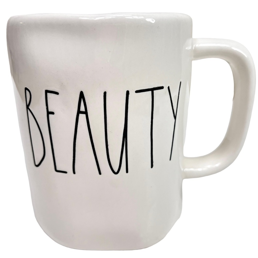 Rae Dunn “BEAUTY”‎ Mug Coffee Cup White & Black -189-